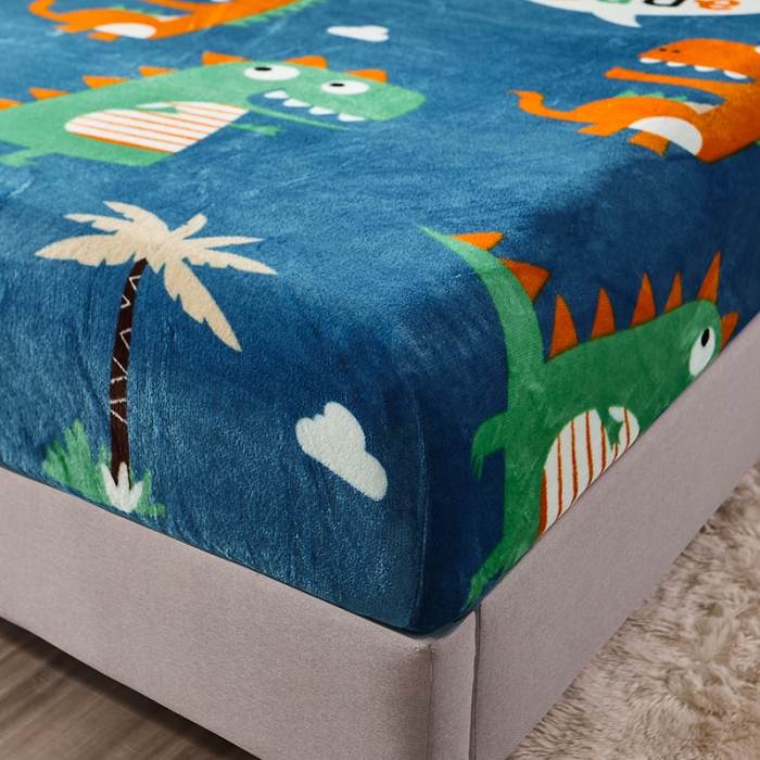 91家纺网 家纺一手货源 找家纺 纽缦 2021新款牛奶绒四件套法莱水晶宝宝绒 萌萌龙