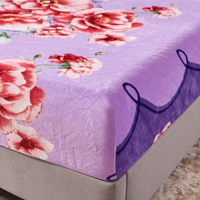 91家纺网 家纺一手货源 找家纺 纽缦 2021新款牛奶绒四件套法莱水晶宝宝绒 婉韵紫（大版）