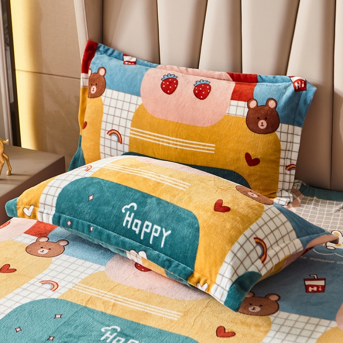 91家纺网 家纺一手货源 找家纺 纽缦 2021新款牛奶绒四件套法莱水晶宝宝绒 遐想空间