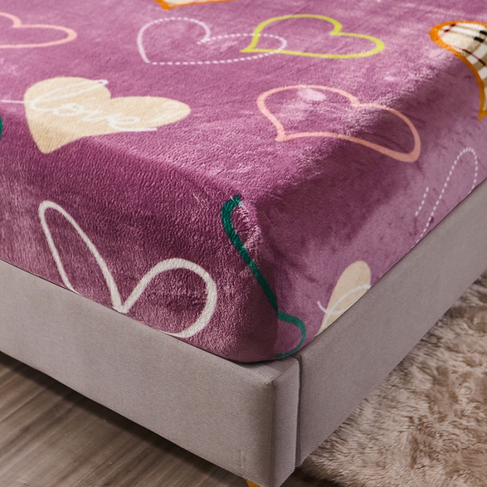 91家纺网 家纺一手货源 找家纺 纽缦 2021新款牛奶绒四件套法莱水晶宝宝绒 心动豆沙