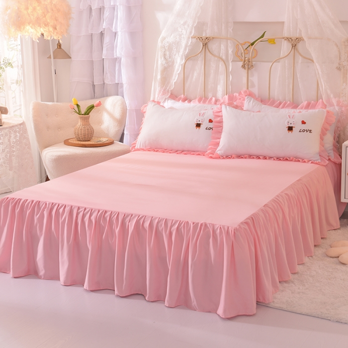 91家纺网 家纺一手货源 找家纺 （总）梦之岛2021新款萌萌兔韩版磨毛蕾丝四件套