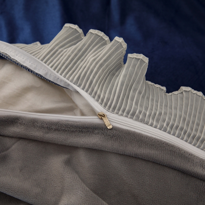 91家纺网 家纺一手货源 找家纺 纽缦 2021新款韩版水晶绒床单四件套法莱水晶牛奶 太空小超人-宝蓝灰