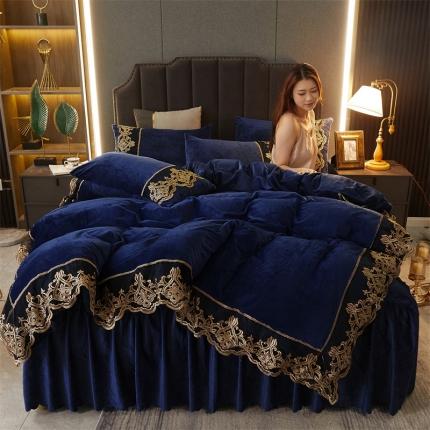 91家纺网 家纺一手货源 找家纺 （总）铠畅黛丝水晶绒床裙四件套宝宝婴儿牛奶绒量大从优