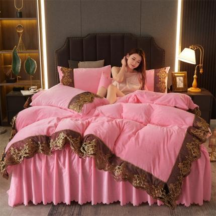 91家纺网 家纺一手货源 找家纺 （总）铠畅黛丝水晶绒床裙四件套宝宝婴儿牛奶绒量大从优