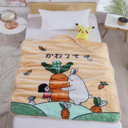 91家纺网 家纺一手货源 找家纺 凯轩毛毛毯毯子 儿童云毛毯毯子系列不二家 胡萝卜-米