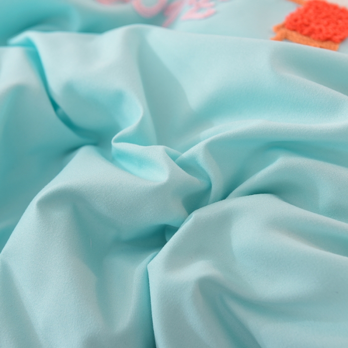 91家纺网 家纺一手货源 找家纺 梦之岛2021新款萌萌兔韩版磨毛蕾丝四件套萌萌兔浅蓝