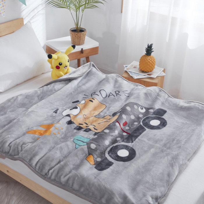 91家纺网 家纺一手货源 找家纺 凯轩毛毛毯毯子 儿童云毛毯毯子系列不二家 小灰龙