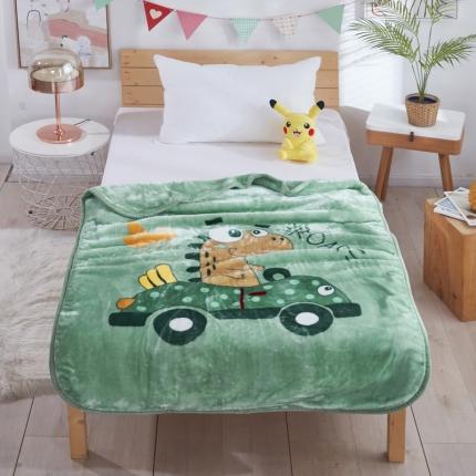 91家纺网 家纺一手货源 找家纺 凯轩毛毛毯毯子 儿童云毛毯毯子系列不二家 小绿龙