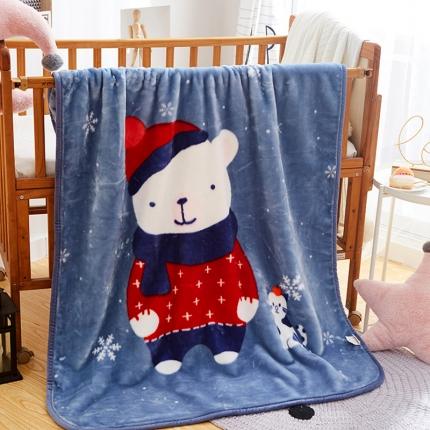91家纺网 家纺一手货源 找家纺 凯轩毛毛毯毯子 儿童云毛毯毯子系列不二家 幸福宝贝（蓝灰）