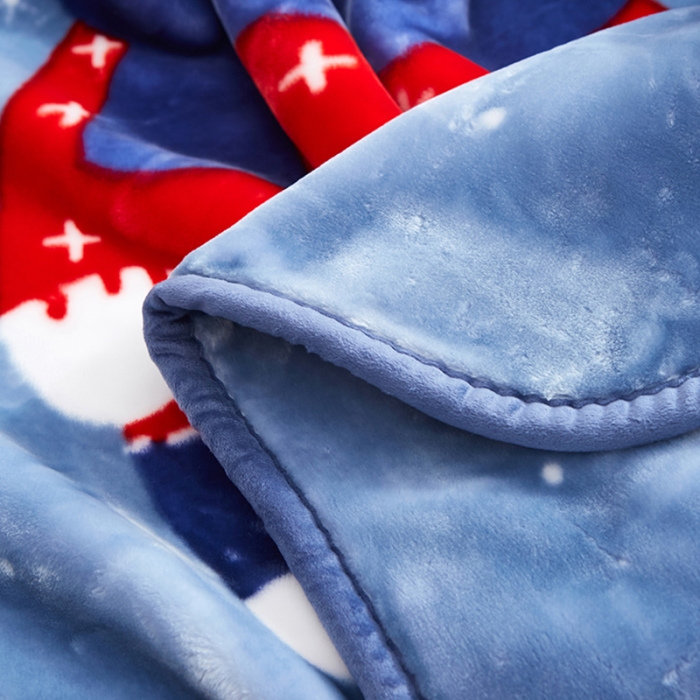 91家纺网 家纺一手货源 找家纺 凯轩毛毛毯毯子 儿童云毛毯毯子系列不二家 幸福宝贝（蓝灰）