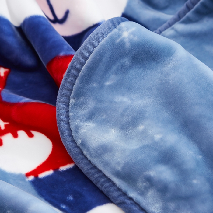 91家纺网 家纺一手货源 找家纺 凯轩毛毛毯毯子 儿童云毛毯毯子系列不二家 幸福宝贝（蓝灰）