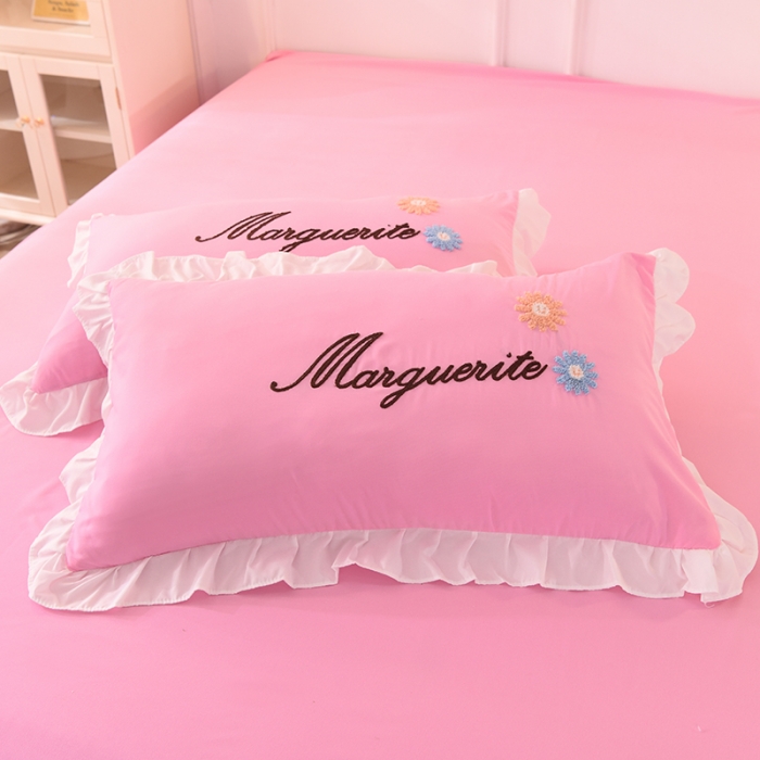 91家纺网 家纺一手货源 找家纺 梦之岛2021新款倾城韩版磨毛蕾丝四件套倾城-公主粉