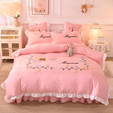 91家纺网 家纺一手货源 找家纺 梦之岛2021新款倾城韩版磨毛蕾丝四件套倾城-星辰玉