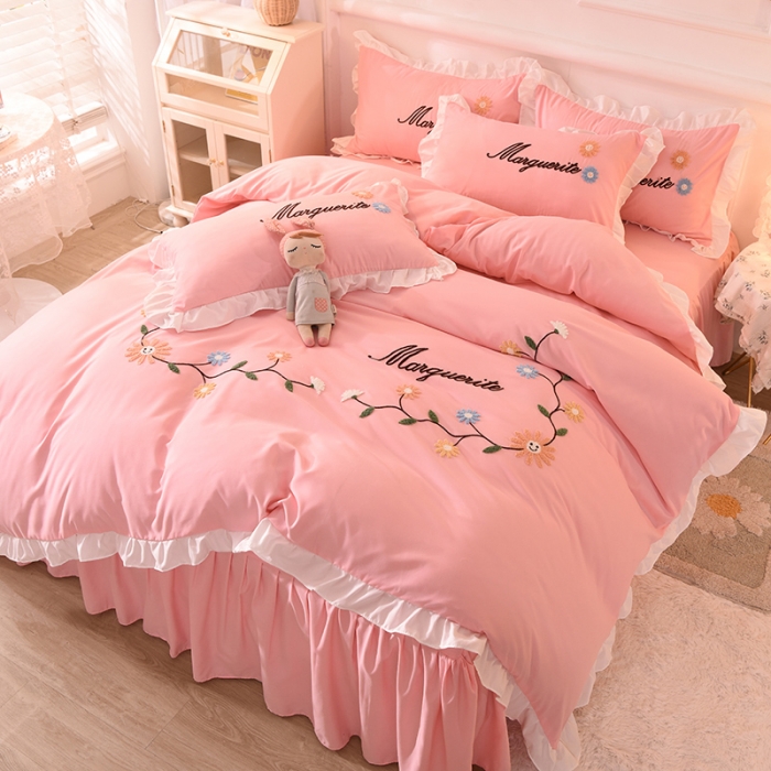 91家纺网 家纺一手货源 找家纺 梦之岛2021新款倾城韩版磨毛蕾丝四件套倾城-星辰玉