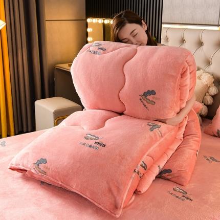 91家纺网 家纺一手货源 找家纺 圣楚 2024年新牛奶绒大豆被子春秋被芯冬被直播供货 大豆暖绒-玉