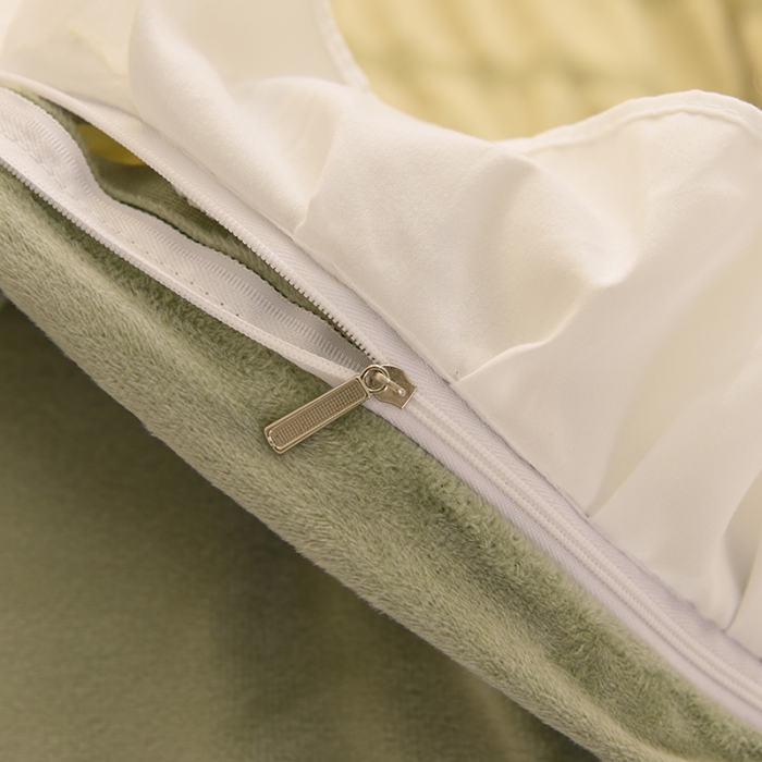 91家纺网 家纺一手货源 找家纺 梦之岛2021新款甜心公主泡泡纱配水晶绒四件套清新绿