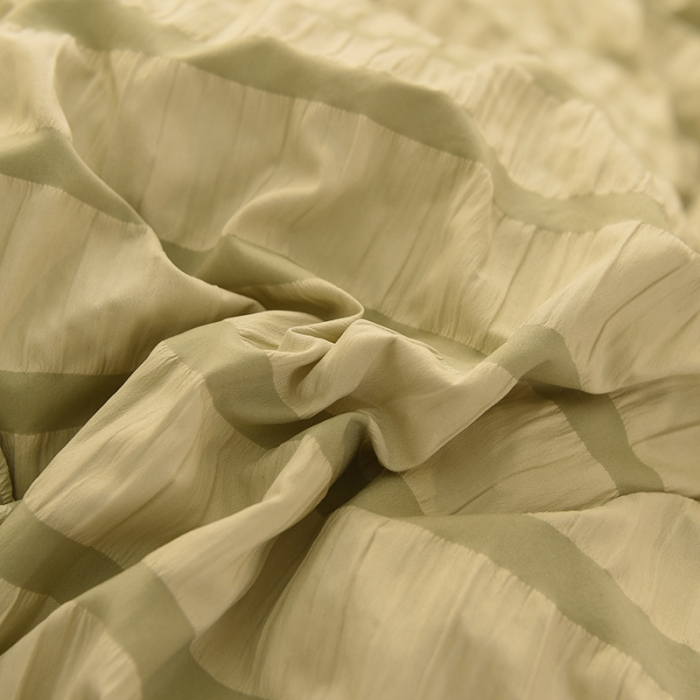 91家纺网 家纺一手货源 找家纺 梦之岛2021新款甜心公主泡泡纱配水晶绒四件套清新绿