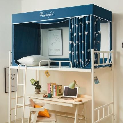 91家纺网 家纺一手货源 找家纺 （总）艺利轩 2025新款学生宿舍上下铺床帘式纯色遮光蚊帐学生蚊帐