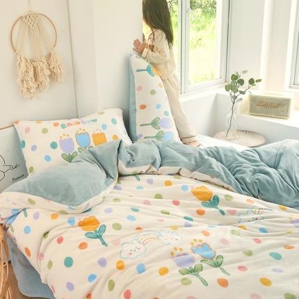 91家纺网 家纺一手货源 找家纺 （总）仟网汇 2021新款牛奶绒四件套第二套图