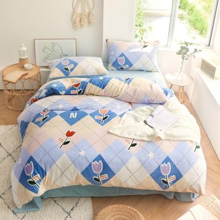 91家纺网 家纺一手货源 找家纺 （总）仟网汇 2021新款牛奶绒四件套第二套图