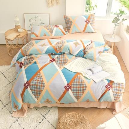 91家纺网 家纺一手货源 找家纺 （总）仟网汇 2021新款牛奶绒四件套第二套图