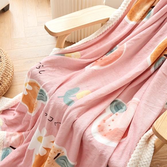 91家纺网 家纺一手货源 找家纺 仟网汇 2021新款双面牛奶绒毛毯 大桔大利-粉