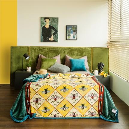 91家纺网 家纺一手货源 找家纺 （总）慕莎2021轻奢AB版加厚双面法莱绒复合毯珊瑚绒秋冬毯