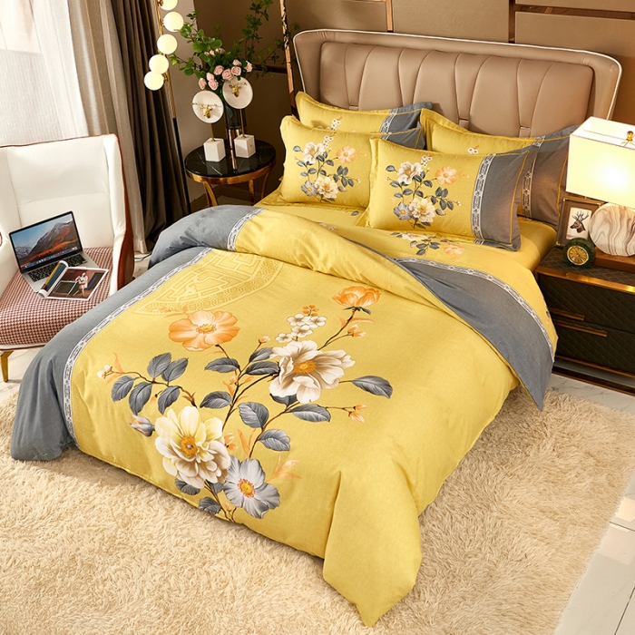 91家纺网 家纺一手货源 找家纺 雲归梦 2021新款全棉大版生态磨毛四件套第二批 格语枝香