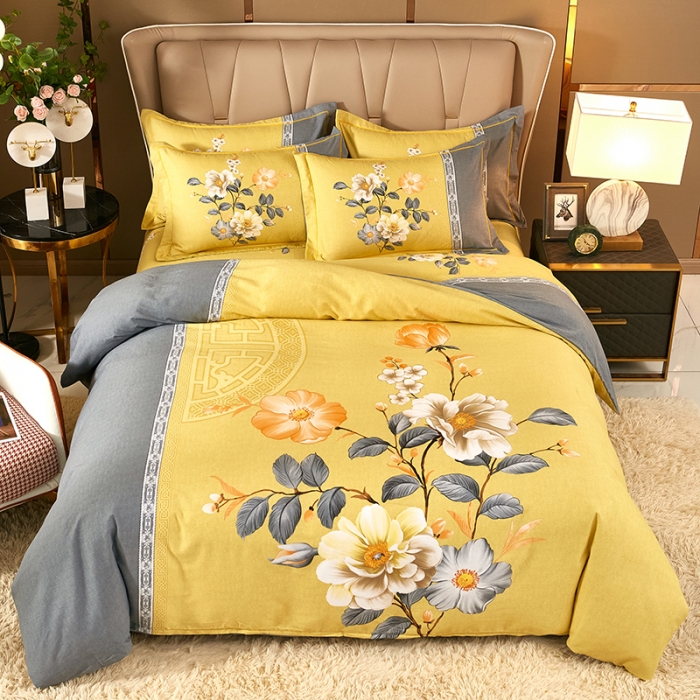 91家纺网 家纺一手货源 找家纺 雲归梦 2021新款全棉大版生态磨毛四件套第二批 格语枝香