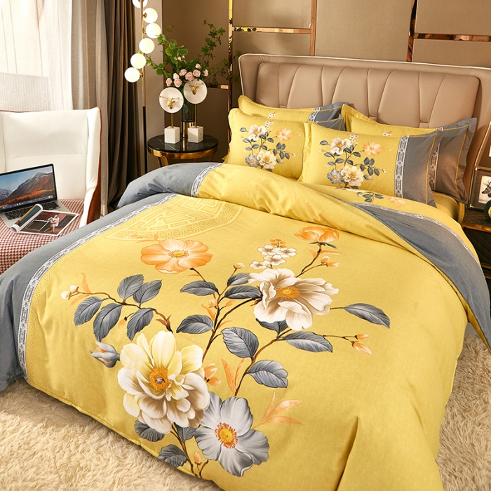 91家纺网 家纺一手货源 找家纺 雲归梦 2021新款全棉大版生态磨毛四件套第二批 格语枝香