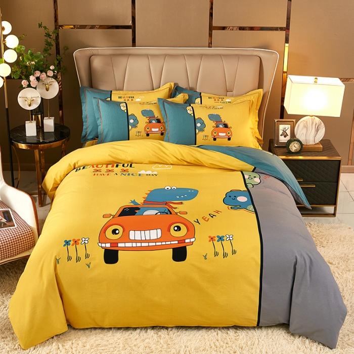 91家纺网 家纺一手货源 找家纺 雲归梦 2021新款全棉大版生态磨毛四件套第二批 欢乐伙伴