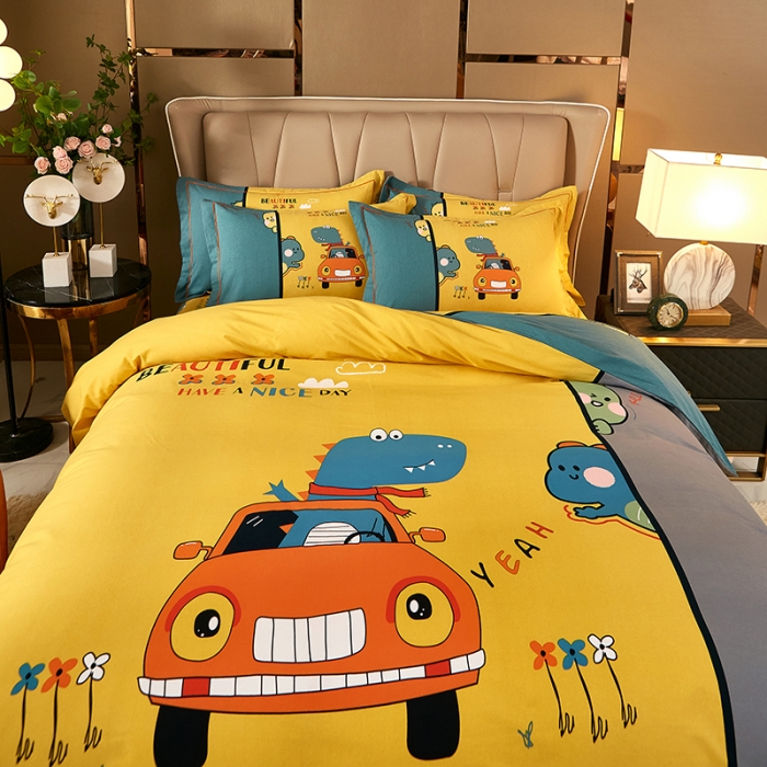 91家纺网 家纺一手货源 找家纺 雲归梦 2021新款全棉大版生态磨毛四件套第二批 欢乐伙伴