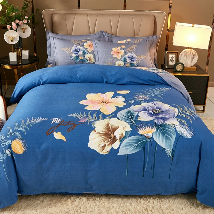 91家纺网 家纺一手货源 找家纺 雲归梦 2021新款全棉大版生态磨毛四件套第二批 清影