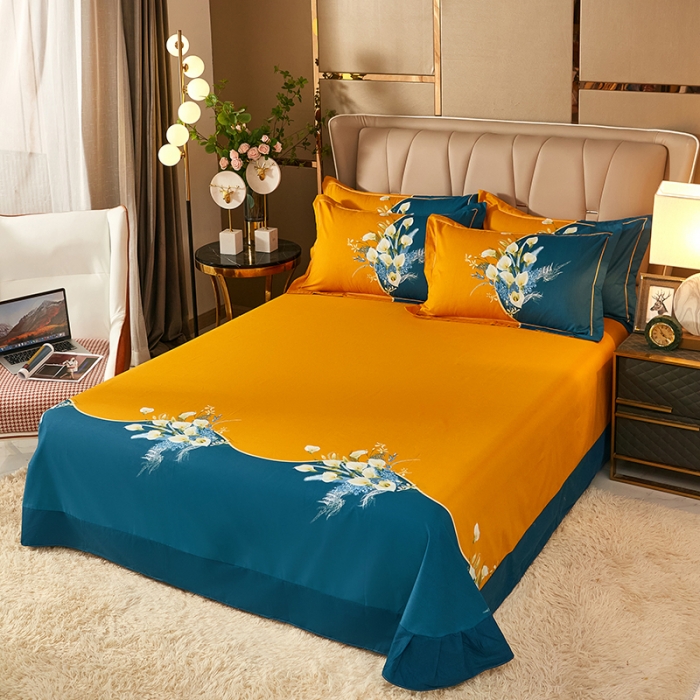 91家纺网 家纺一手货源 找家纺 雲归梦 2021新款全棉大版生态磨毛四件套第二批 曲意风华