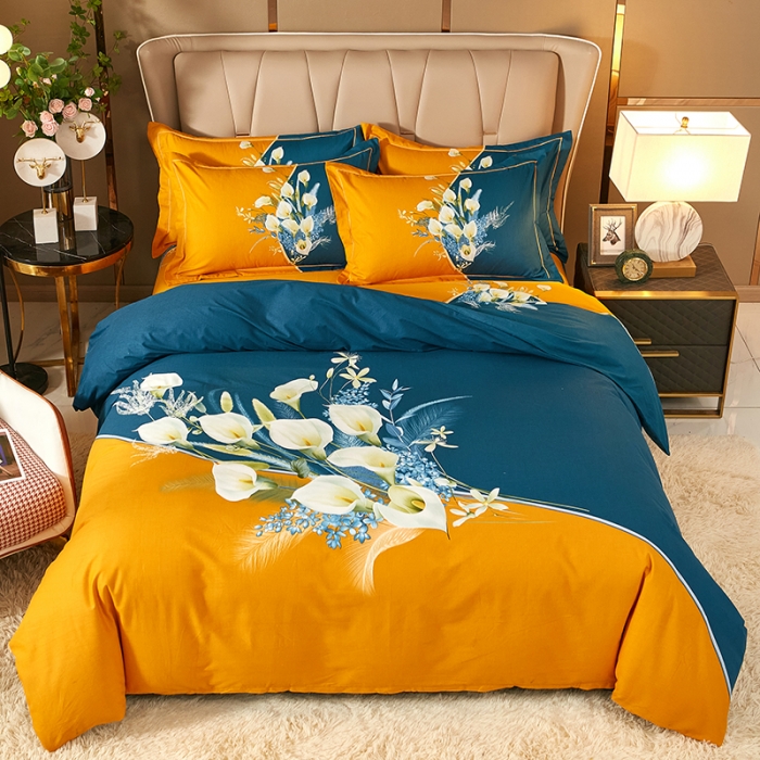 91家纺网 家纺一手货源 找家纺 雲归梦 2021新款全棉大版生态磨毛四件套第二批 曲意风华