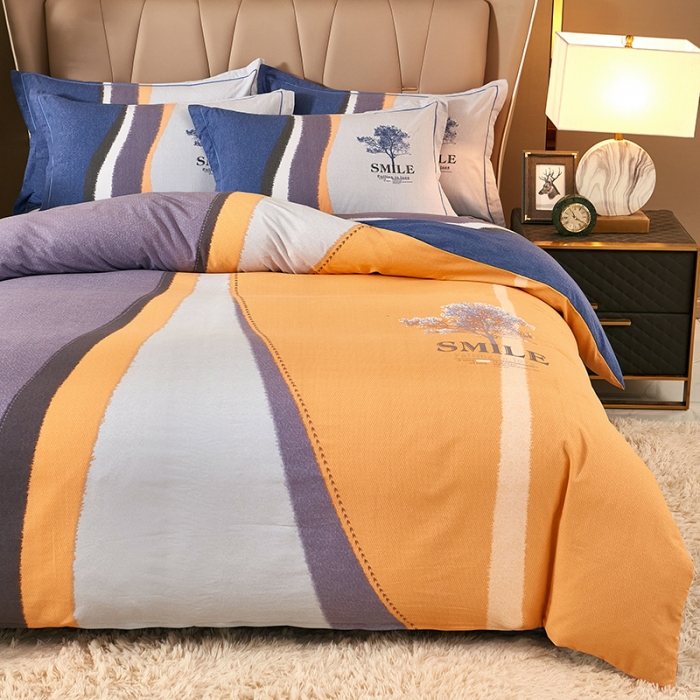 91家纺网 家纺一手货源 找家纺 雲归梦 2021新款全棉大版生态磨毛四件套第二批 幸运树桔