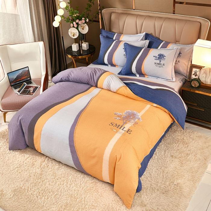 91家纺网 家纺一手货源 找家纺 雲归梦 2021新款全棉大版生态磨毛四件套第二批 幸运树桔