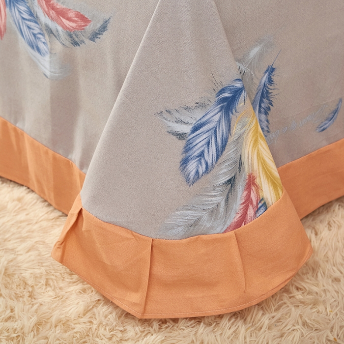 91家纺网 家纺一手货源 找家纺 雲归梦 2021新款全棉大版生态磨毛四件套第二批 炫羽桔