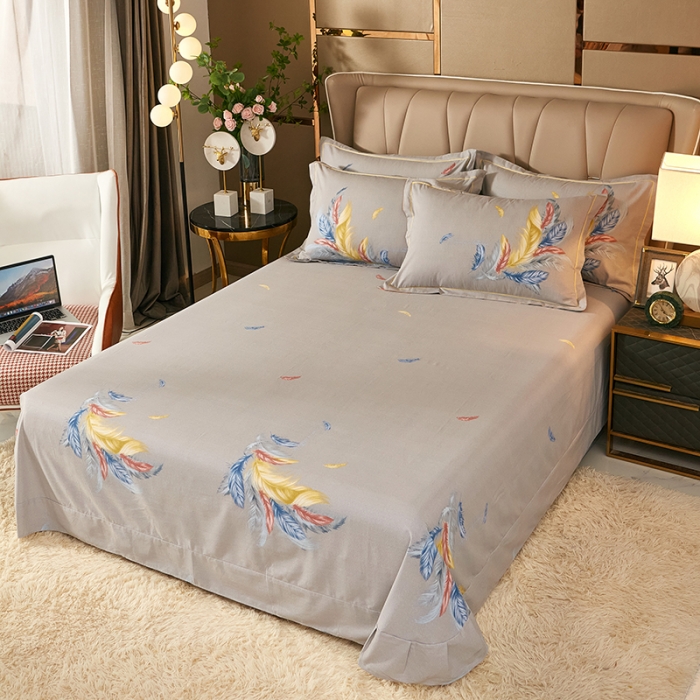 91家纺网 家纺一手货源 找家纺 雲归梦 2021新款全棉大版生态磨毛四件套第二批 炫羽绿