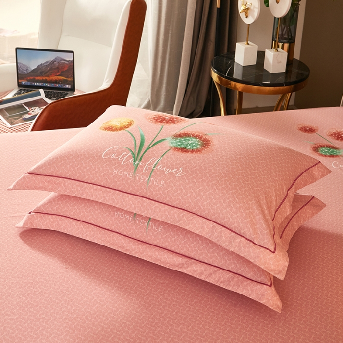 91家纺网 家纺一手货源 找家纺 雲归梦 2021新款全棉大版生态磨毛四件套第二批 一米阳光粉