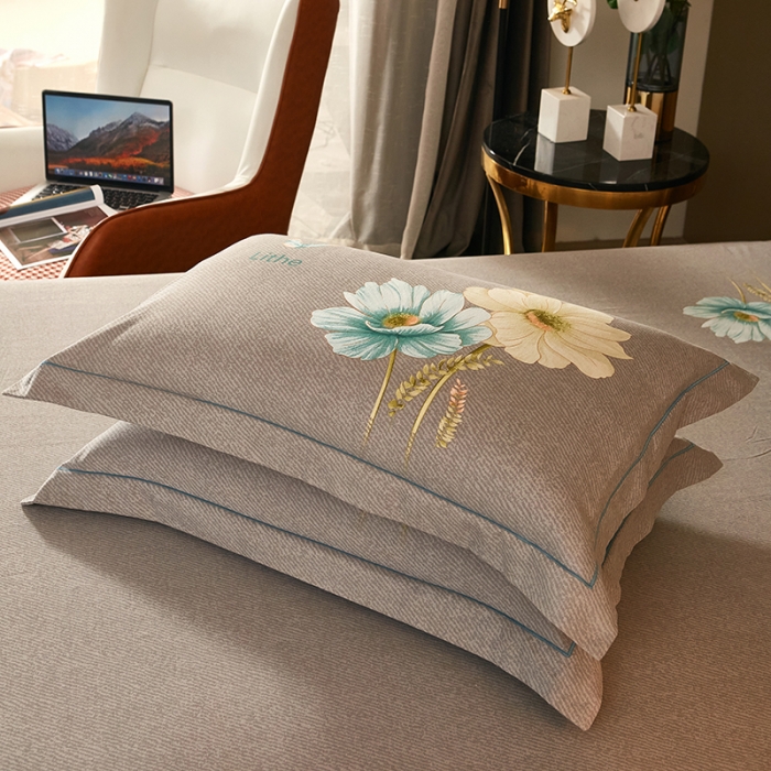 91家纺网 家纺一手货源 找家纺 雲归梦 2021新款全棉大版生态磨毛四件套第二批 伊莲娜紫