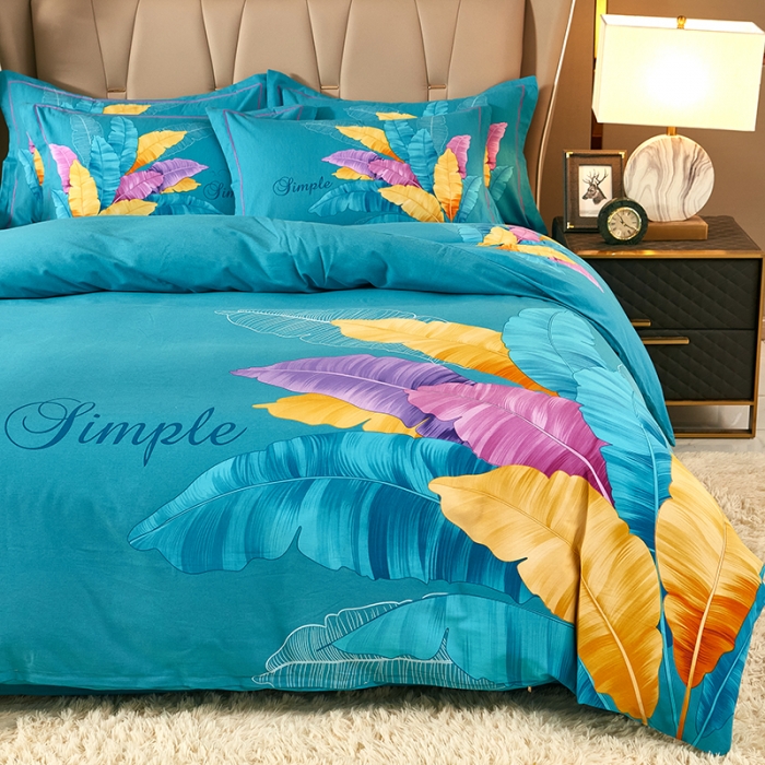 91家纺网 家纺一手货源 找家纺 雲归梦 2021新款全棉大版生态磨毛四件套第二批 异域风情兰