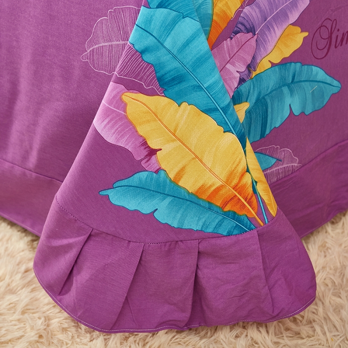 91家纺网 家纺一手货源 找家纺 雲归梦 2021新款全棉大版生态磨毛四件套第二批 异域风情紫