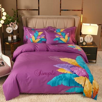 雲归梦 2021新款全棉大版生态磨毛四件套第二批 异域风情紫