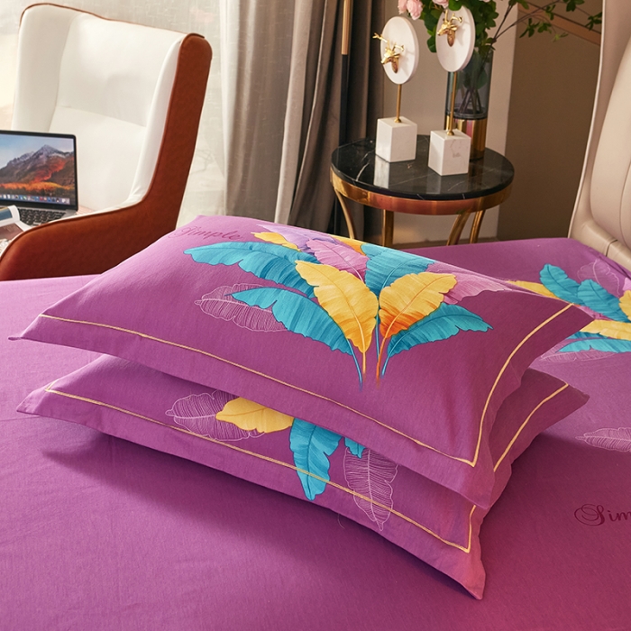 91家纺网 家纺一手货源 找家纺 雲归梦 2021新款全棉大版生态磨毛四件套第二批 异域风情紫