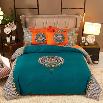 雲归梦 2021新款全棉大版生态磨毛四件套第二批 庄园蓝