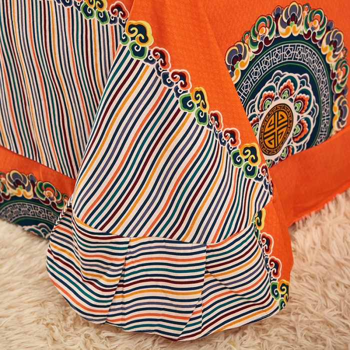 91家纺网 家纺一手货源 找家纺 雲归梦 2021新款全棉大版生态磨毛四件套第二批 庄园蓝