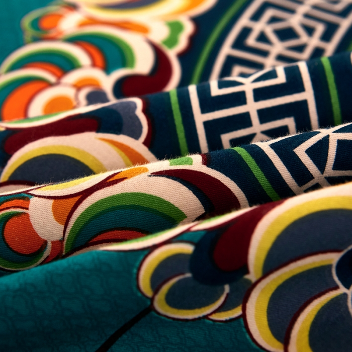 91家纺网 家纺一手货源 找家纺 雲归梦 2021新款全棉大版生态磨毛四件套第二批 庄园蓝