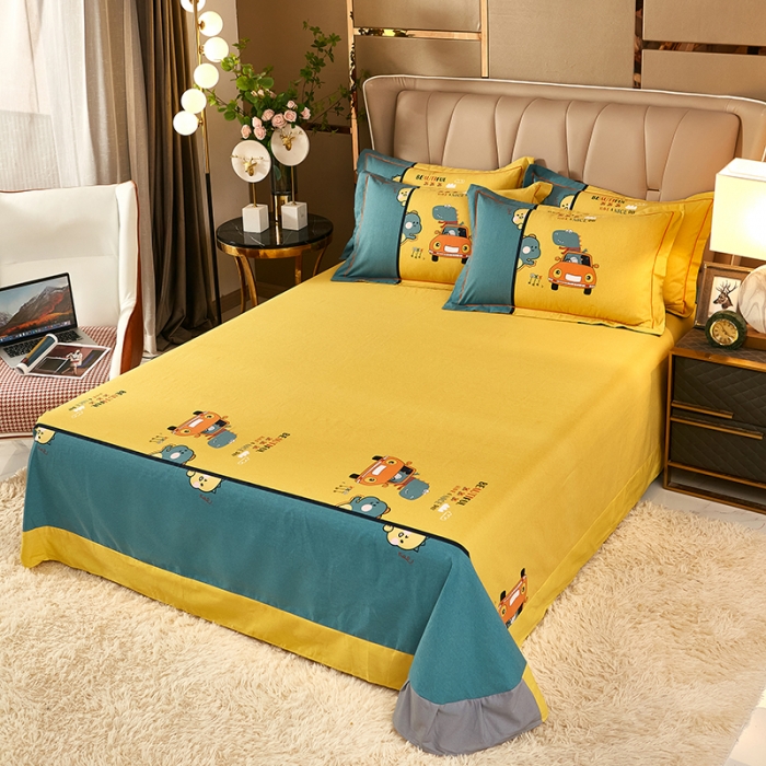 91家纺网 家纺一手货源 找家纺 雲归梦 2021新款全棉大版生态磨毛四件套第二批 欢乐伙伴