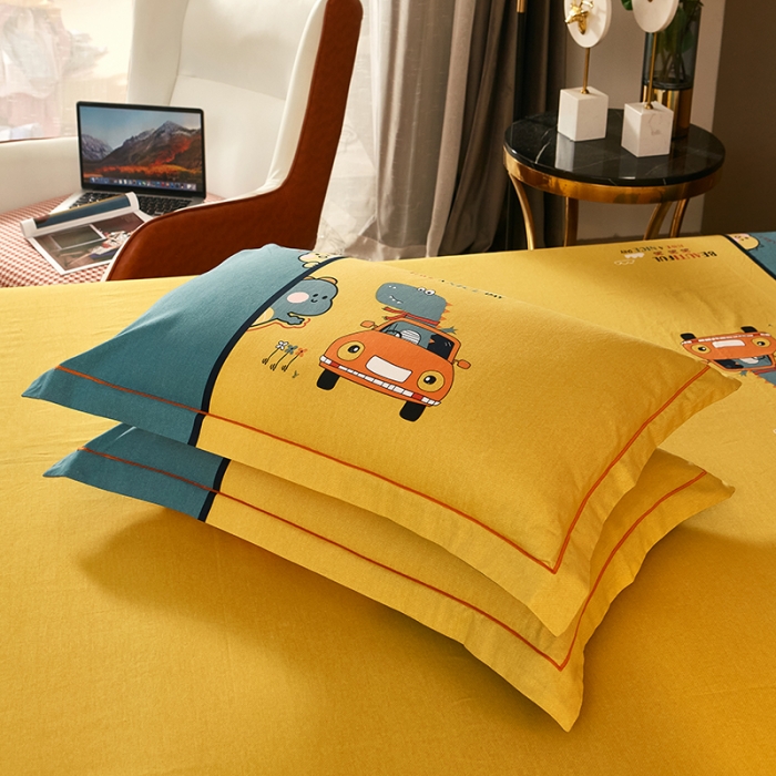 91家纺网 家纺一手货源 找家纺 雲归梦 2021新款全棉大版生态磨毛四件套第二批 欢乐伙伴